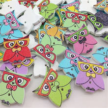 New 10/50/100pc Owl With Glass Button DIY Scrapbooking Appliques Craft 21*24mm WB307 2024 - buy cheap