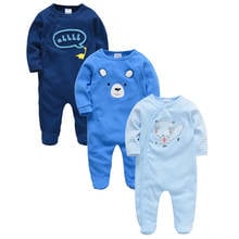Honeyzone Christmas Baby Clothes 3pcs/lot Knitted Cotton Cartoon Print 3 6 9 12Month ropa bebe Baby Girl Romper Winter New baby 2024 - buy cheap