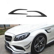 Carbon Fiber Side Bumper Trims Fender Splitters Vents for Mercedes Benz C Class W205 C63 AMG C200 C260 C300 Sedan Coupe 15-17 2024 - buy cheap