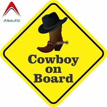 Aliauto Personality Car Sticker Cowboy on Board Accessories Reflective Cover Scratch PVC Decal for Motorcycl VW Nissan,12cm*12cm 2024 - buy cheap