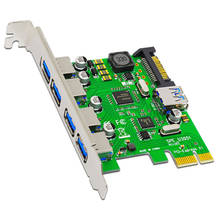 Qиндийская плата расширения с 5 портами USB 3,0 PCI-e, PCIE USB адаптер, PCI E PCI Express X1 USB 3,0 контроллер, USB3.0 карта, новинка 2024 - купить недорого