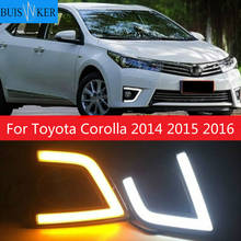 1 Set drl For Toyota Corolla 2014 2015 2016 LED DRL Daytime Running Lights with yellow turn signal night blue 2024 - buy cheap