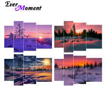 Ever moment pintura de diamante completo quadrado resina broca de parede arte panorâmica bordado mosaico decoração multiimagens kit 1m024 2024 - compre barato