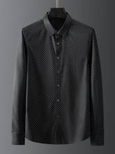 New Spring Male Shirts Luxury Polka Dot Printed Long Sleeve Casual Mens Dress Shirts Fashion Slim Fit Business Man Shirts 4XL 2024 - buy cheap