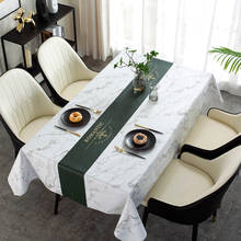 Cilected-Mantel de mármol impermeable de grano de cuero, cubierta Rectangular de alto grado para mesa de centro, mantel de Pvc, sin limpieza 2024 - compra barato