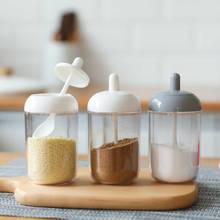 Kitchen dining room bar Supplies Seasoning Bottle Salt Storage Box Spice Jar With Spoon Salt pepper Tank pot #925 2024 - buy cheap