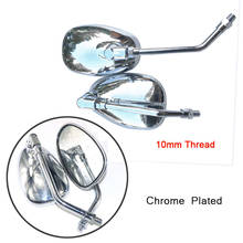 Motorcycle Chrome Oval Side Mirrors 10mm Thread for 150 Scooter Baron BMS Retro Lance Vintage 150T-E  Rear View Mirrors 2024 - buy cheap