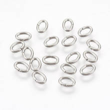 Anéis de joias de aço inoxidável 1000, descobertas de joia anéis divididos oval fechados atacado 6x4x1mm furo: 2x4mm com 304 peças 2024 - compre barato