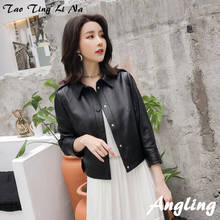Tao Ting Li Na-Chaqueta de piel de oveja auténtica para mujer, chaqueta de primavera, R12 2024 - compra barato