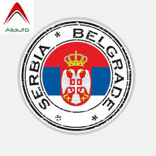 Aliauto Round Serbia Belgrade Flag Motorcycle Helmet Car Sticker Decal PVC for Peugeot Skoda Volvo Honda Civic,12cm*12cm 2024 - buy cheap