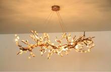 Light luxury post-modern copper branch crystal chandelier French living room dining room lamp American minimalist designer villa 2024 - buy cheap