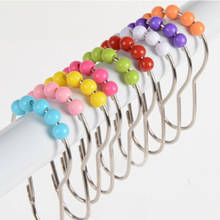 12Pcs Stainless Steel Color Acrylic Roller Ball Heightening Shower Curtain Rings Hooks Glide Rings Home Bathroom Accessories 2024 - buy cheap