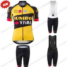 Jumbo Visma-Conjunto de ropa de ciclismo para mujer, traje de camiseta y pantalones cortos para bicicleta de carretera, Maillot y Culotte, 2021 2024 - compra barato