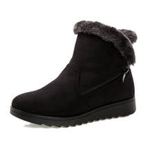 Flat Winter Shoes Women Ankle Boots New Snow Boots  Zip Mother Warm Shoes Fur Female Platform Winter Boots Botas Mujer Black 2024 - buy cheap