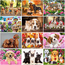 DIY Dog 5D Diamond Painting Cross Stitch Animal Cat Diamond Art Embroidery Full Round Resin Mosaic Rhinestone Home Decoration 2024 - buy cheap