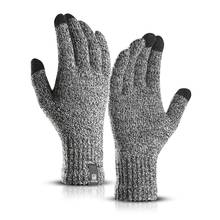 Luvas masculinas de malha com touch screen, luvas quentes de dedos completos para esportes, ciclismo, à prova de vento para esqui 2024 - compre barato