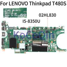 Placa base para portátil LENOVO Thinkpad T480S Core I5-8350U, 4GB, 02HL830, 01LV620, 01YU138, ET481, NM-B471, SR3L9 2024 - compra barato