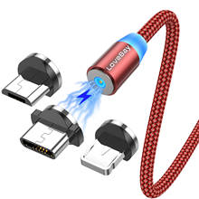 Магнитный зарядный кабель Lovebay со светодиодной подсветкой, кабель Micro USB для iPhone 11 Huawei, магнитное зарядное устройство, кабель USB Type-C, провод для быстрой зарядки, шнур 2024 - купить недорого
