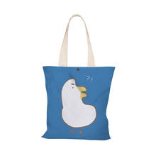 Women's Gold Silk Cloth Large Capacity Shopping Bag Cartoon Duck Print Shoulder Bag New Style Bolsa Feminina Luxury Handbag 2024 - buy cheap