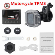 Tpms sistema de monitoramento de temperatura de pneus para motocicleta, 2 peças, sensor 5v, bar, alarme usb ativo, exibição de tempo para segurança 2024 - compre barato
