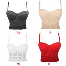 Women Sexy Mesh Bustier Crop Top Push Up Padded Bralette Club Pary Corset Bra F42F 2024 - buy cheap