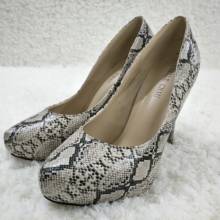 Sexy Grey Snakeskin Pumps High Heel Popular Dress Party Women Pumps Spring Summer Autumn New Round Toe Stiletto 11cm Heels Shoes 2024 - buy cheap