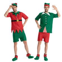 4pcs/set Adult Christmas Elf Costumes Set Santa Claus Cosplay Christmas New Year Halloween Costume for Men Women Carnival Party 2024 - buy cheap