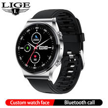LIGE Smart Watch Men Bluetooth Call Heart Rate Monitor 1.3 Inch IPS Colorful Screen Custom Watch Face Smartwatch For Android iOS 2024 - buy cheap