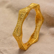 Dubai Arabic Iran Bamboo festival Gold Color Bangles Bracelets For women Girl Dubai Arabic middle East bride  African jewelry 2024 - buy cheap