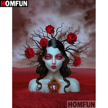 HOMFUN-pintura de diamante redondo/cuadrado completa, cuadro artesanal 5D, "Flor de belleza", bordado 3D, punto de cruz, decoración del hogar, regalo A26972 2024 - compra barato