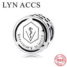 2021 New 925 Sterling Silver Round shape Veterinary Science Charms beads fit Original LYNACCS Charm Bracelet Fine Jewelry making 2024 - buy cheap