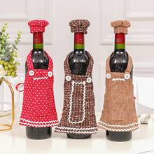 Apron/Hat Design Wine Bottle Cover Coat Beer Champagne Bag Bottle Cover Party Supplies Christmas Decoration Home Table Decor 2024 - buy cheap