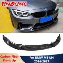 V estilo real de fibra de carbono amortecedor dianteiro lábio pá queixo para bmw f80 m3 ou f82 f83 m4 cab 2014-2017 ano modificação do corpo do carro kit 2024 - compre barato