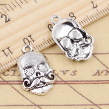 20pcs Charms Skeleton Skull With Beard 22x14mm Tibetan Silver Color Pendants Antique Jewelry Making DIY Handmade Craft 2024 - buy cheap