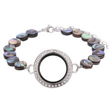 Pingente de medalhão de vidro de 2 tamanhos e 30mm, com pulseira irregular de concha natural, bracelete com pulseira, aromaterapia, jóias de presente feminina 2024 - compre barato