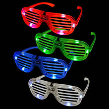 Светодиодные мигающие очки в форме ставни, модные светильник ящиеся детские игрушки, товары для рождественской вечеринки, украшения, светящиеся очки, случайный цвет 2024 - купить недорого