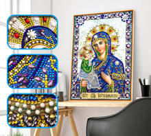 HUACAN-Bordado de diamantes de formas especiales, 5D, religión, iconos de la Virgen María, decoración del hogar 2024 - compra barato