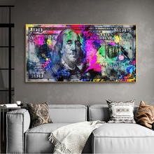 Home Decor Wall Art HD Print American Dollar Canvas Painting Benjamin Franklin Money Graffiti Pictures Modern Living Room Poster 2024 - buy cheap