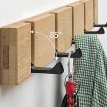 Gancho de puerta plegable de madera para colgar en la pared, soporte creativo para llaves, Toalla de baño, decoración del hogar, WF1123240 2024 - compra barato