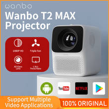 Смарт-проектор глобальная версия Wanbo T2 MAX, ЖК-проектор, светодиодный, поддержка 1080P, вертикальная коррекция излучения, интерфейс HDM, USB 2024 - купить недорого