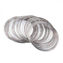 100 Loops 0.5mm Platinum Memory Wire Beading Steel Wire for DIY Jewelry Findings Bangle Bracelet Necklace Choker Making 65mm 2024 - buy cheap