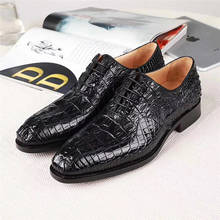 Оригинальные дизайнерские Мужские модельные туфли из крокодиловой кожи с острым носком; мужские официальные туфли из натуральной кожи аллигатора на шнуровке 2024 - купить недорого