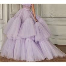 Lilac Lavender Skirt Party Tulle Saias High Quality Skirts Women jupe femme Custom Made Tiered Skirt For Wedding Tiered 2024 - buy cheap