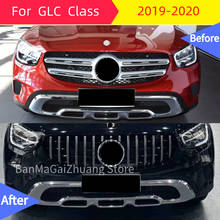 GT передняя решетка бампера для GLC класса W253 2019-2020 GLC260 GLC300, модель внедорожника без эмблемы 2024 - купить недорого