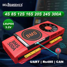 LiFePO4-BMS inteligente 4S, 8S, 12S, 16S, 20S, 24S, 300A, 400A, 500A, con ventilador UART, RS485, modbus, Bluetooth, 24V, enfriamiento más rápido 2024 - compra barato