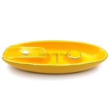 COHIBA Classic Yellow Single Slot Fine Porcelain Cigar Cigarette Tobacco Ashtray Holder For Home Smoking Tool With Gift Box 2024 - buy cheap