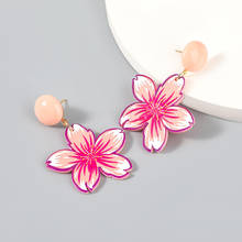Colorful Korean Elegant Transparent Acrylic Flower Earring For Women Wedding Holiday Fashion Red Pendientes Jewelry 2024 - buy cheap