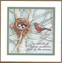 COTTON  Top Quality Hot Sell Lovely Counted Cross Stitch Kit Robin's Nest Robin Bird and Egg DIM 65076 2024 - buy cheap