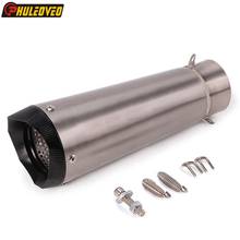 Titanium Alloy ID:51mm/60.5mm Universal Motorcycle Exhaust Muffler Escape Motobike Exhaust for R1 R3 R6 CBR500 Z800 MT07 CB400 2024 - buy cheap