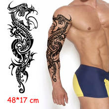 Tatuagem adesiva temporária de dragão tigre, à prova d'água, braço inteiro, preto, tamanho grande, tattoo flash, manga para homem, mulher e menino 2024 - compre barato